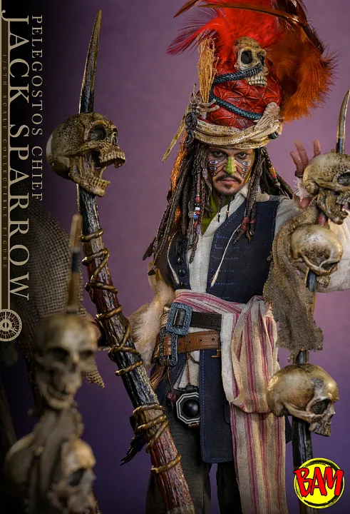 Hot Toys: DX48 Pelegostos Chief Jack Sparrow 1/6 Scale Action Figure (Pirates of the Caribbean | Dead Man's Chest)