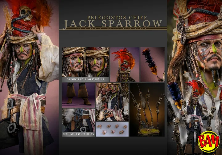 Hot Toys: DX48 Pelegostos Chief Jack Sparrow 1/6 Scale Action Figure (Pirates of the Caribbean | Dead Man's Chest)