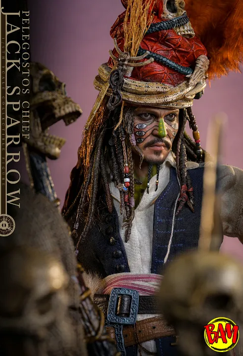 Hot Toys: DX48 Pelegostos Chief Jack Sparrow 1/6 Scale Action Figure (Pirates of the Caribbean | Dead Man's Chest)