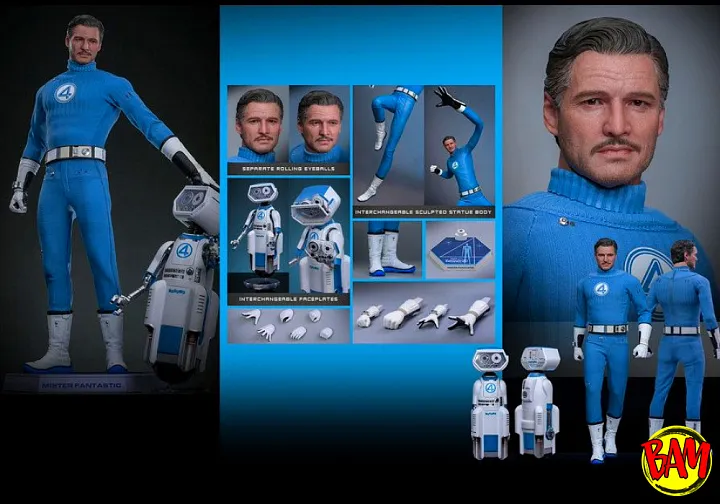 Hot Toys: MMS822 Mister Fantastic & H.E.R.B.I.E. 1/6 Scale Action Figure (Fantastic Four)