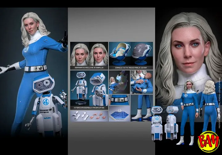 Hot Toys: MMS824 Invisible Woman & H.E.R.B.I.E 1/6 Scale Action Figure (Fantastic Four)