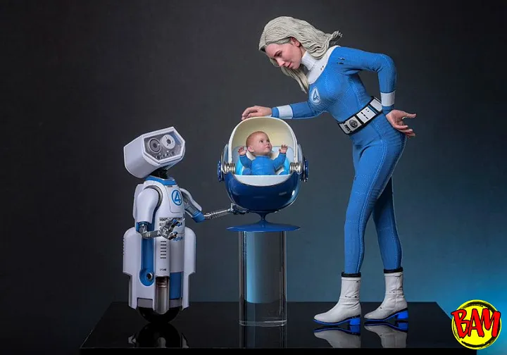 Hot Toys: MMS824 Invisible Woman & H.E.R.B.I.E 1/6 Scale Action Figure (Fantastic Four)