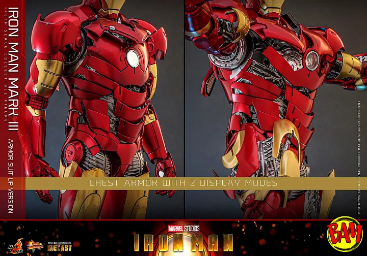 Hot Toys: MMS825D72 Iron Man Mark III 1/6 Scale Action Figure (Iron Man)