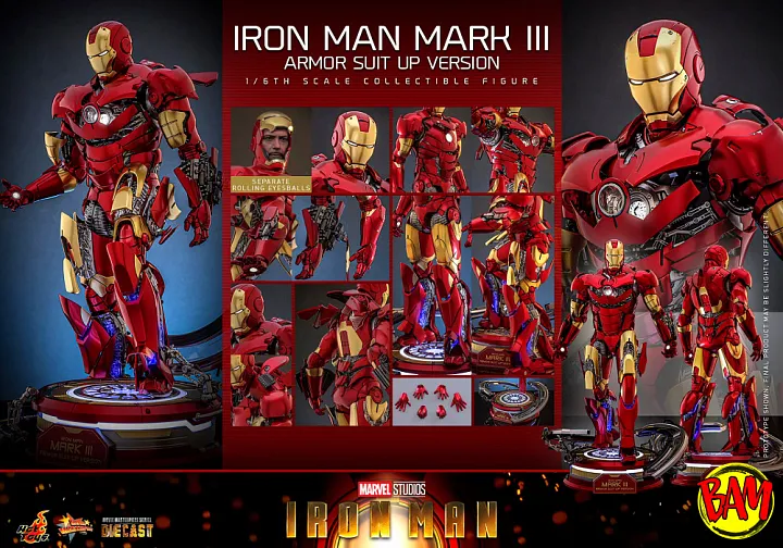 Hot Toys: MMS825D72 Iron Man Mark III 1/6 Scale Action Figure (Iron Man)