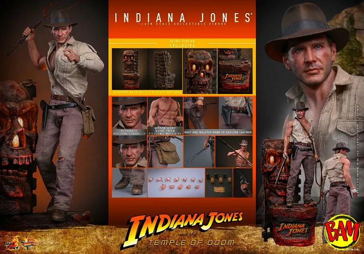 Hot Toys: MMS861 Indiana Jones 1/6 Scale Action Figure Deluxe Version (The Tempel of Doom)
