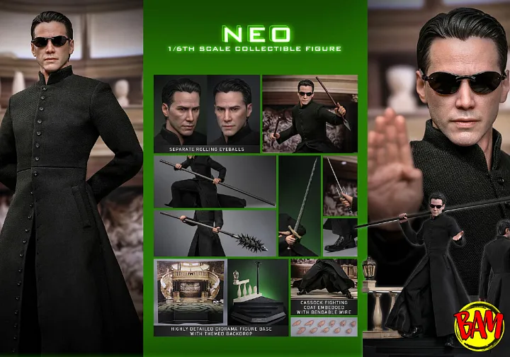 Hot Toys: MMS868 Neo Actionfigur (The Matrix Reloaded)