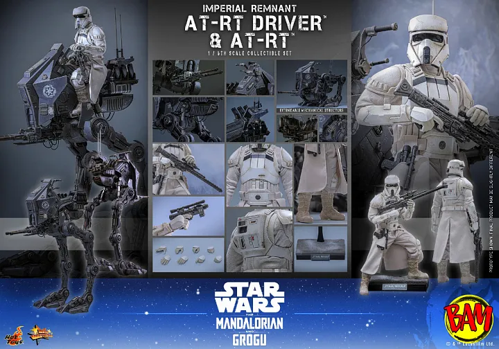 Hot Toys: MMS875 Imperial Remnant AT-RT Driver & AT-RT 1/6 Scale Actionfiguren Set (Star Wars | The Mandalorian & Grogu)