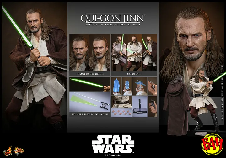 Hot Toys: MMS880 Qui-Gon Jinn 1/6 Scale Actionfigur (Star Wars)