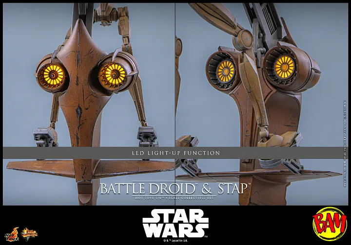 Hot Toys: MMS887 Battle Droid & STAP 1/6 Scale Action Figure Set (Star Wars)