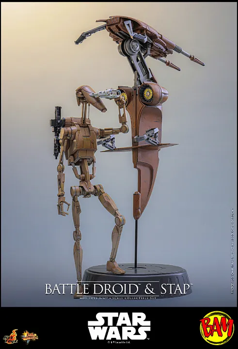 Hot Toys: MMS887 Battle Droid & STAP 1/6 Scale Action Figure Set (Star Wars)