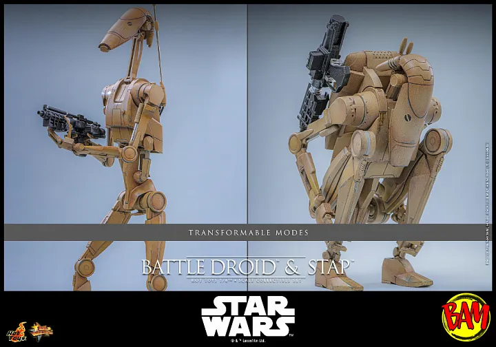 Hot Toys: MMS887 Battle Droid & STAP 1/6 Scale Action Figure Set (Star Wars)