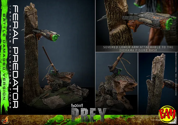 Hot Toys: TMS173 Feral Predator 1/6 Scale Actionfigur Battle Damaged Version (Prey)