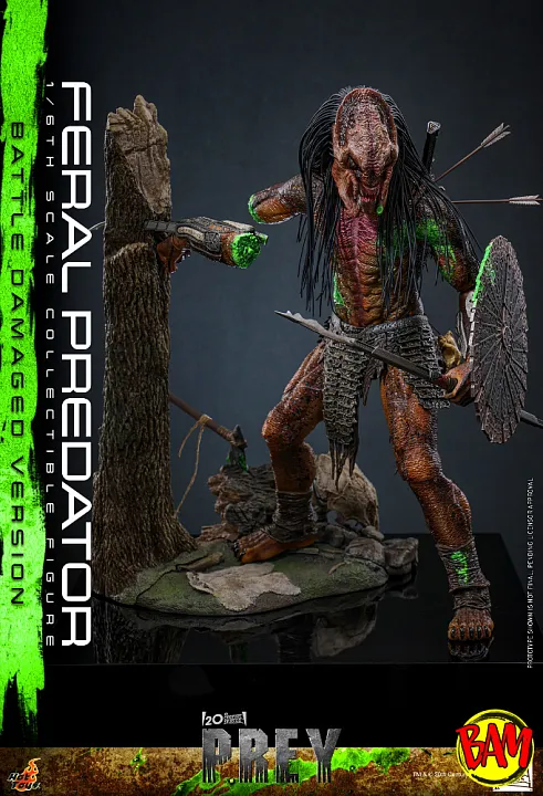 Hot Toys: TMS173 Feral Predator 1/6 Scale Actionfigur Battle Damaged Version (Prey)