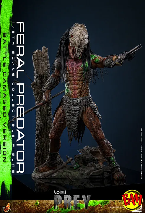 Hot Toys: TMS173 Feral Predator 1/6 Scale Actionfigur Battle Damaged Version (Prey)