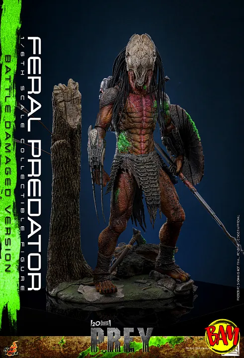 Hot Toys: TMS173 Feral Predator 1/6 Scale Actionfigur Battle Damaged Version (Prey)