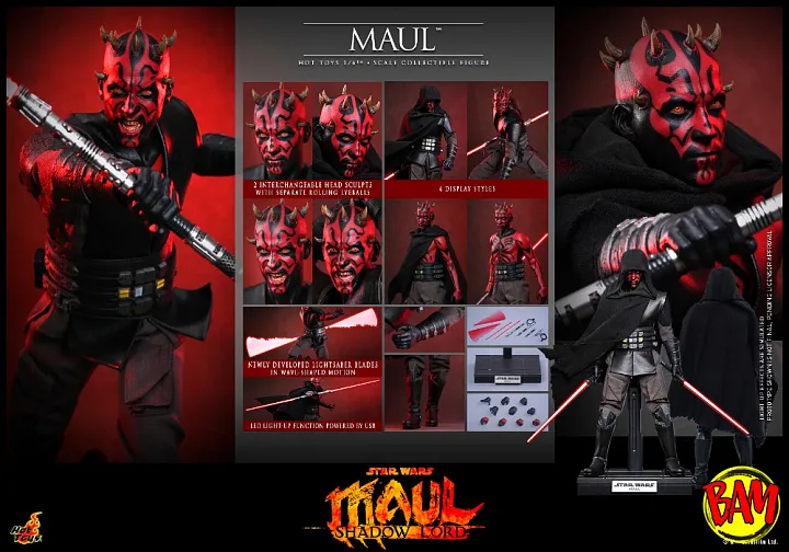 Hot Toys: TMS187 Darth Maul 1/6 Scale Actionfigur (Star Wars | Maul – Shadow Lord)