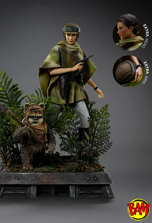 Iron Studios: Art Scale 1/10 Leia and Wicket Statue (Star Wars)