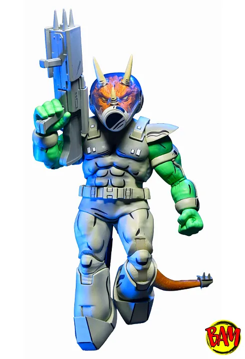 NECA: TMNT Shock Commando Triceraton Actionfigur (Mirage Comics)