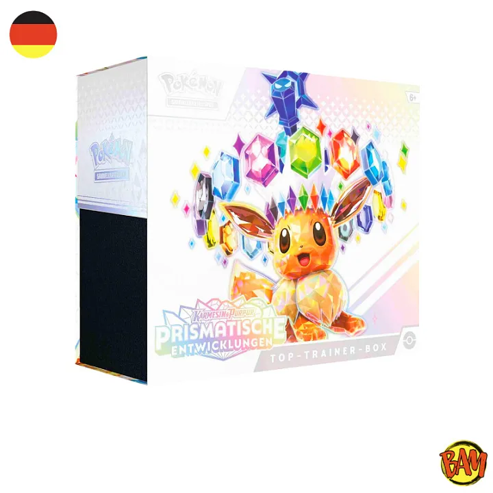 Pokémon TCG: Top Trainer Box Prismatische Entwicklungen (Karmesin & Purpur KP8.5)