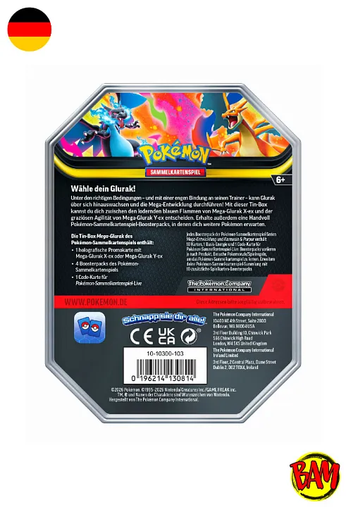 Pokémon TCG: Mega Chasrizard Y EX Tin (German)