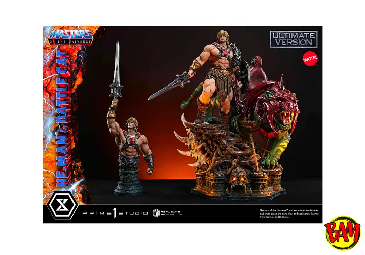 Prime 1 Studio: Real Elite Masterline He-Man & Battle Cat Statue (Motu) Ultimate Bonus Version