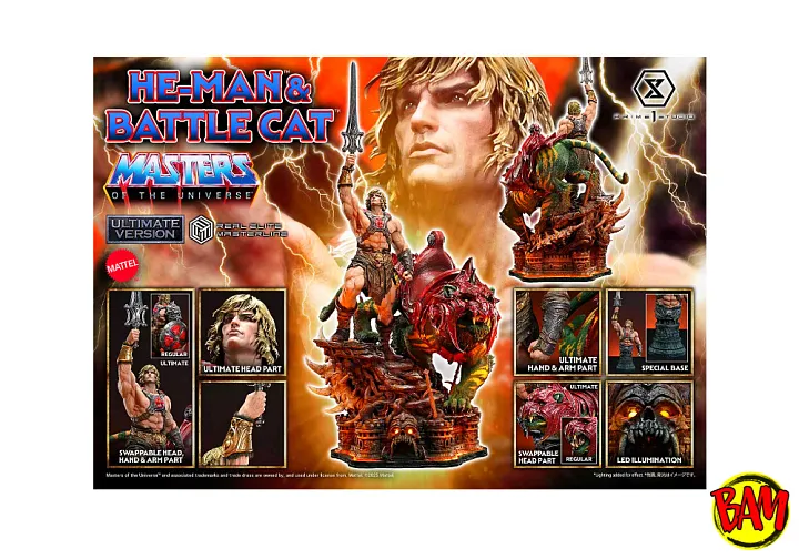 Prime 1 Studio: Real Elite Masterline He-Man & Battle Cat Statue (Motu) Ultimate Bonus Version
