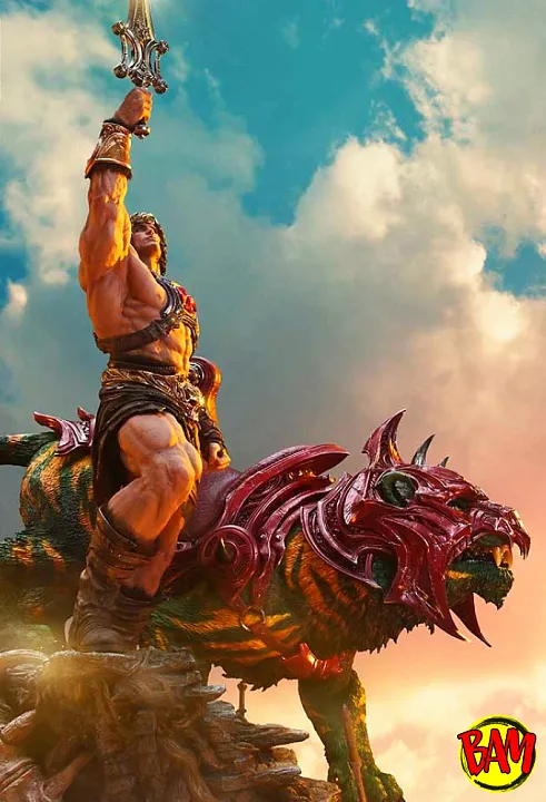 Prime 1 Studio: Real Elite Masterline He-Man & Battle Cat Statue (Motu) Ultimate Bonus Version