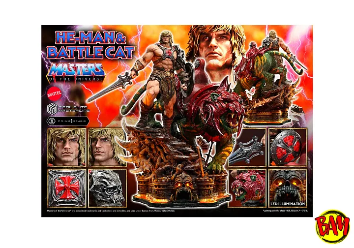Prime 1 Studio: Real Elite Masterline He-Man & Battle Cat Statue (MOTU)