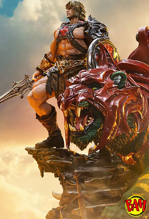 Prime 1 Studio: Real Elite Masterline He-Man & Battle Cat Statue (MOTU)