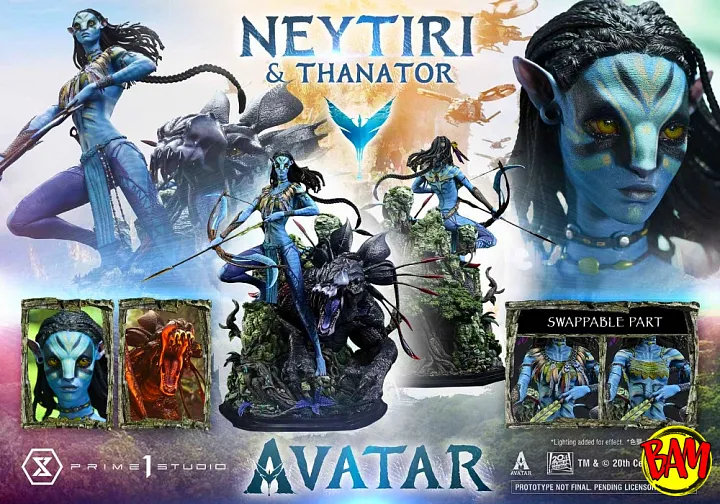 Prime 1 Studio: Real Elite Masterline Neytiri & Thanator Statue (Avatar)