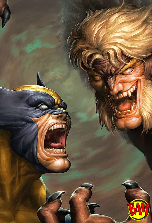 Sideshow: Art Print Wolverine vs Sabretooth (Marvel)