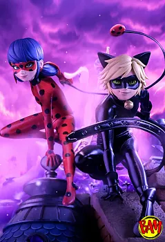 Iron Studios: Art Scale 1/10 Lady Bug und Cat Noir Statue (Miraculous) | Signed Edition